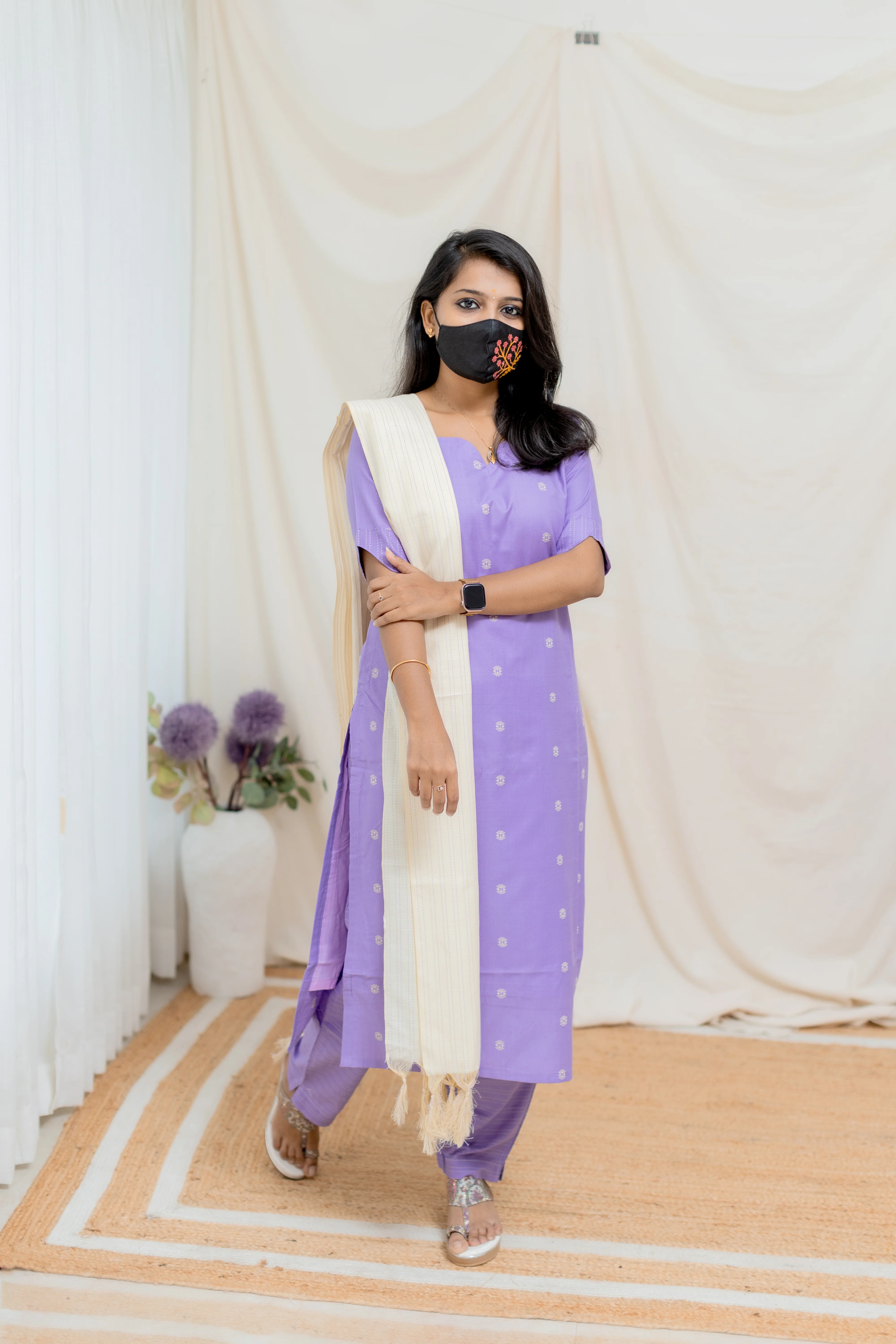 Handloom cotton Salwar Set(7035)c - Image 3