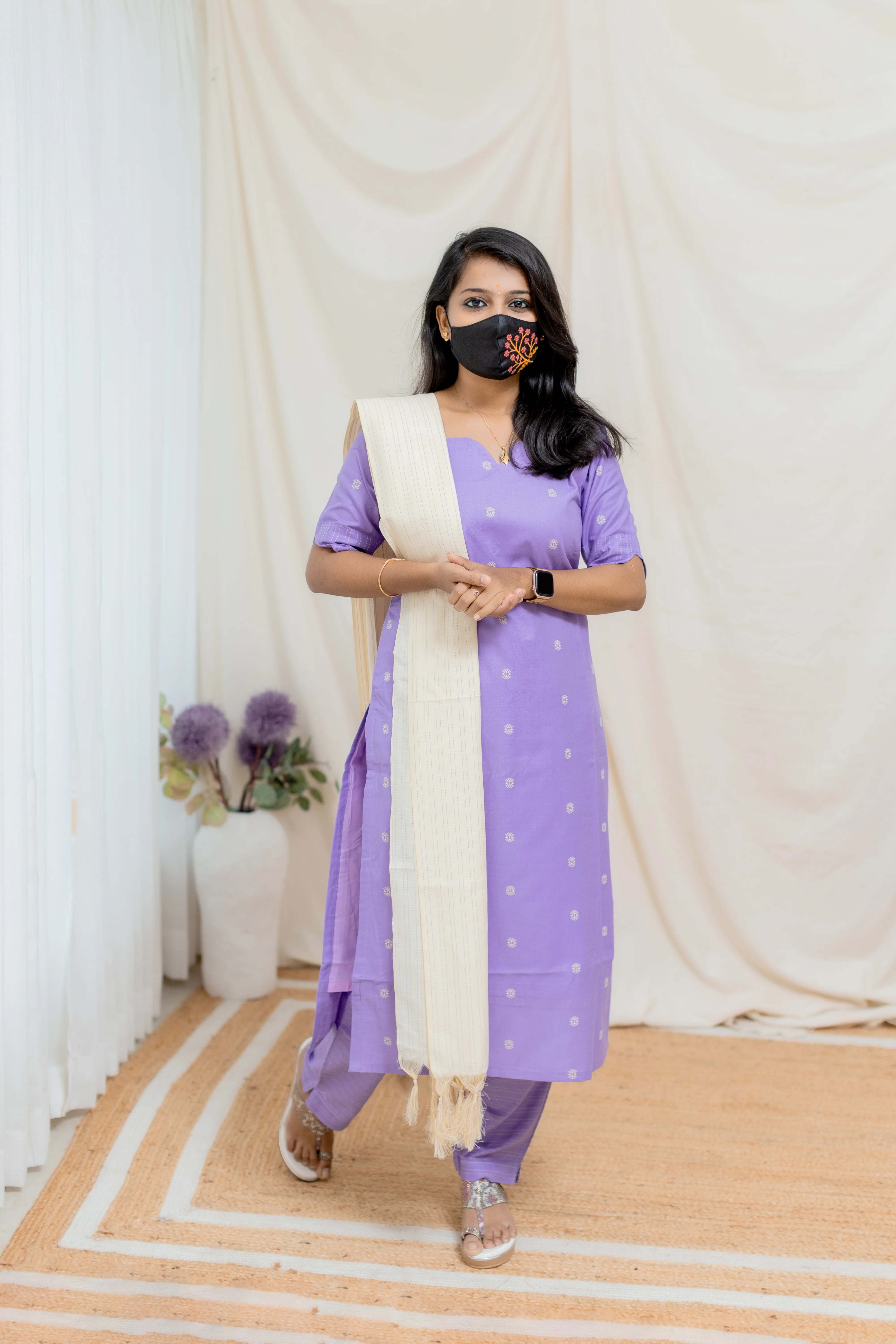 Handloom cotton Salwar Set(7035)c - Image 4