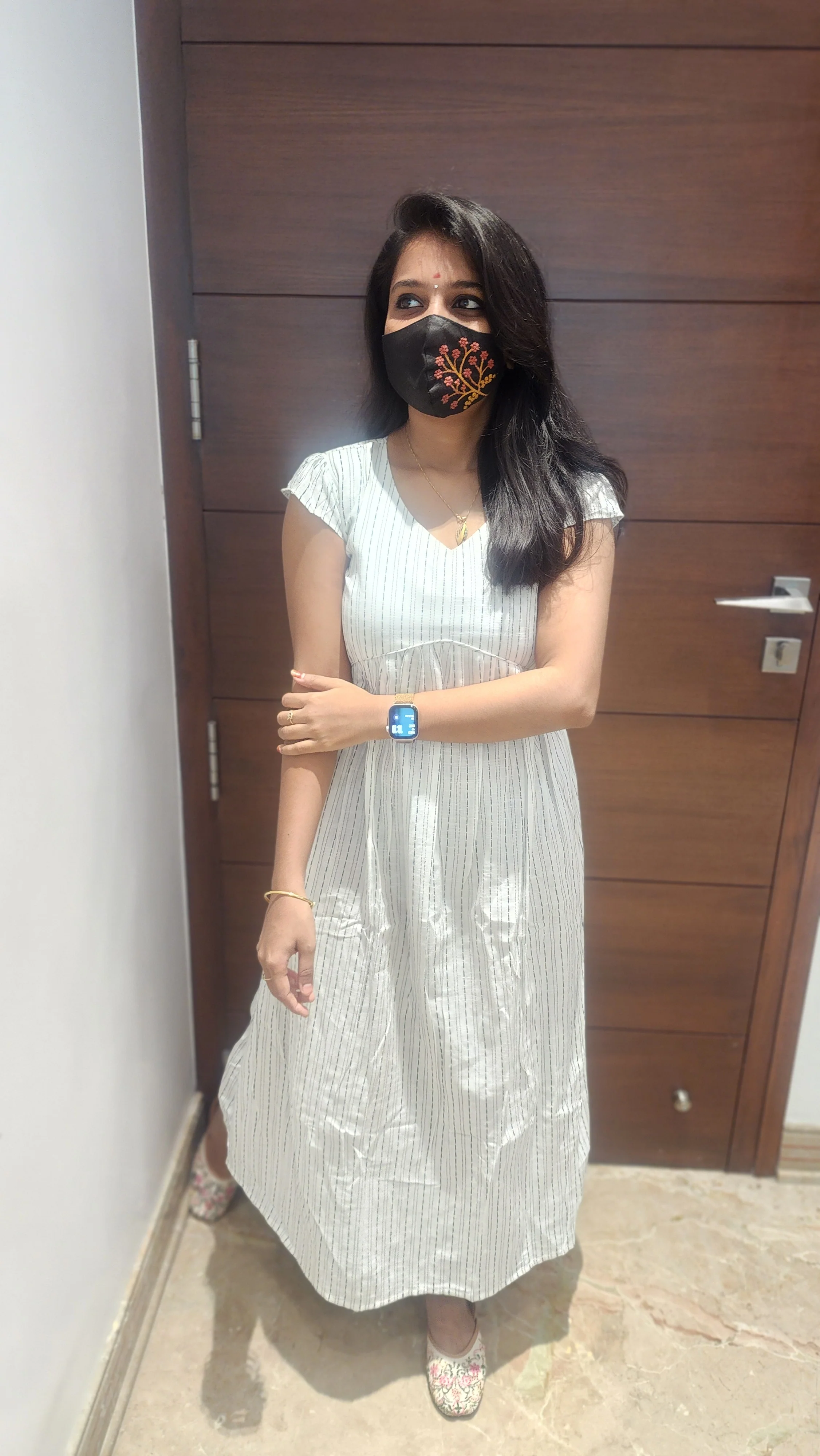 Serene Stripe Cotton Dress (9058) - Image 5